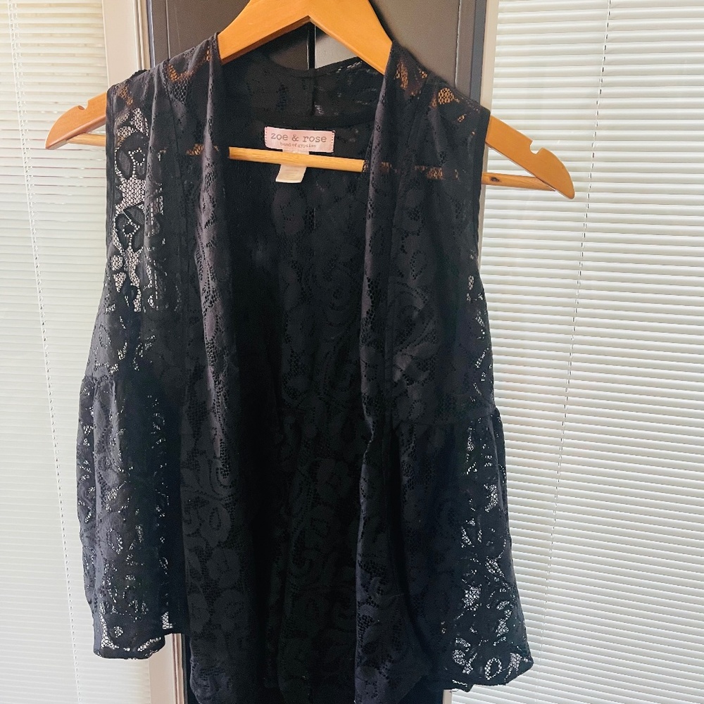 Zoe & Rose Black Lace Vest